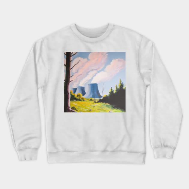 Nuclear Power Plants Oil Painting Crewneck Sweatshirt by soulfulprintss8